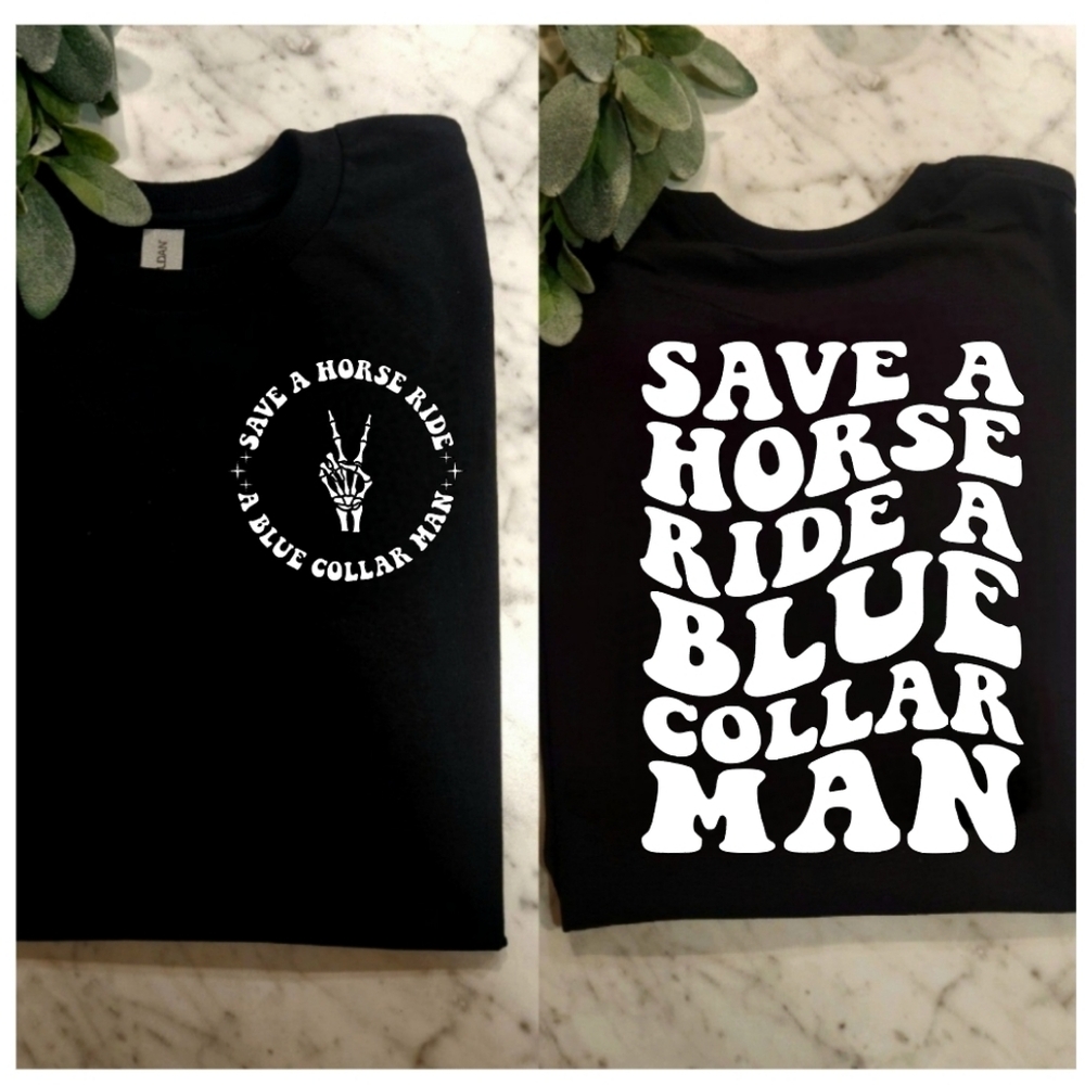 Funny blue collar shirt cute Ride A Blue Collar Man popular trending retro